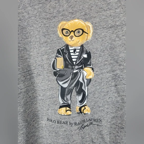 Polo Ralph Lauren Polo Bear Sweatshirt - Grey Heather - Distinguished Bear Small - Picture 2 of 6